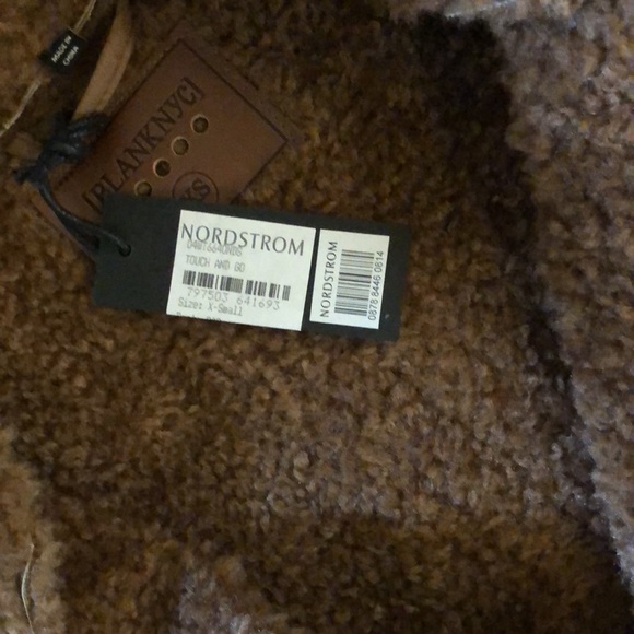 NWT BlankNYC long vegan leather and teddy bear fur brown vest - Picture 3 of 6